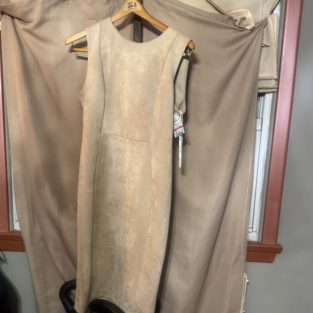 Calvin Klein Beige Midi Dress-F1